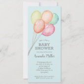 水彩風船ボーイベビーシャワー 招待状 (正面)
