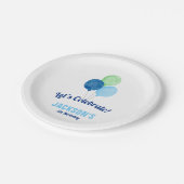 水彩風船ボーイ誕生日 ペーパープレート (アングル)