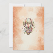 水彩風船ラスティーフラワー ベイビーシャワー 招待状 (裏面)