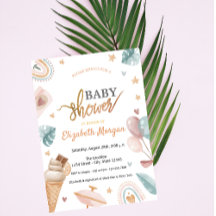 水彩風船レインボーアイスクリームベビーシャワー