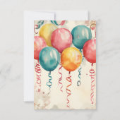 水彩風船ヴィンテージ誕生日カード (裏面)