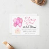 水彩風船仮想ベビーシャワー招待状カード ノートカード (正面/裏面インサイチュ)