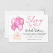 水彩風船仮想ベビーシャワー招待状カード ノートカード (正面/裏面)