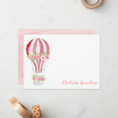 水彩風船個人名入れ便箋 ノートカード (正面/裏面インサイチュ)