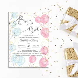 水彩風船性別の表示 招待状