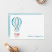 水彩風船文具パーソナライズされた具 ノートカード (正面/裏面インサイチュ)