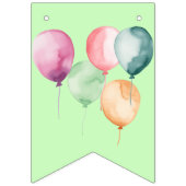 水彩風船誕生日パーティー バンティングフラッグ (第1の旗)