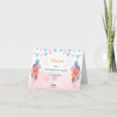 水彩風船誕生日折りサンキューカード サンキューカード (裏面)