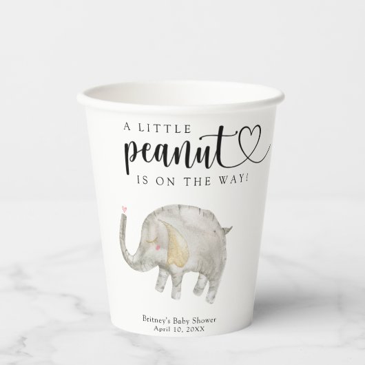 水彩風船象 紙コップ (正面)