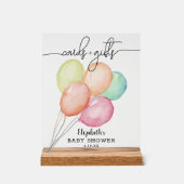 水彩風船赤ちゃんシャワーカード+ギフト アクリルサイン (正面)