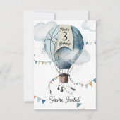 水彩風船//キッド誕生日 招待状 (正面)