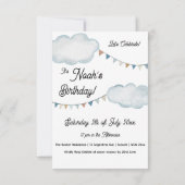 水彩風船//キッド誕生日 招待状 (裏面)