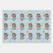 水彩風船 & フォトカスタム キッズ バースデー ラッピングペーパーシート (正面2)