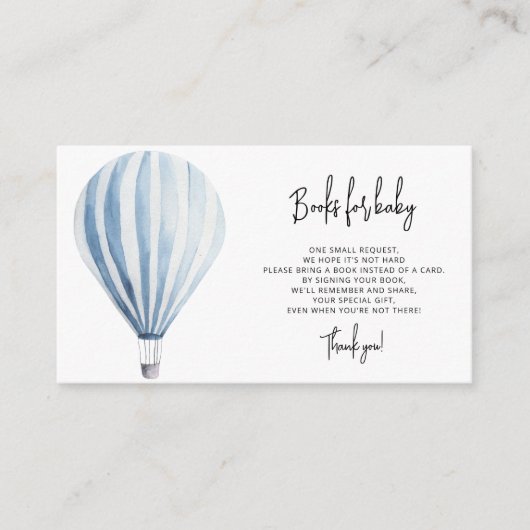 水彩風船 – ベビーチケット用の本 エンクロージャーカード (正面)