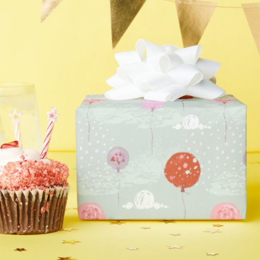 水彩風船 ラッピングペーパー (誕生日パーティー)