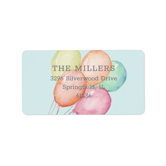 水彩風船（青） ラベル (正面)