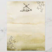 水彩風車スクラップブック紙シート (正面)