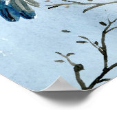 水彩飛んでいる烏 ポスター (角)