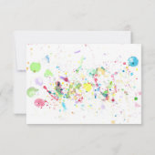 水彩飛沫誕生日招待状 招待状 (裏面)