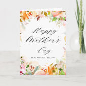 水彩飛沫 ハッピー マザーズデー カード (正面)