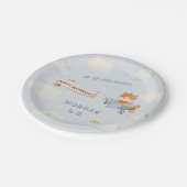 水彩飛行機かわいいキツネ誕生日パーティー ペーパープレート (アングル)