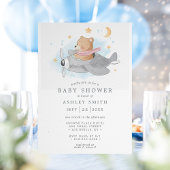 水彩飛行機かわいい男の子の赤ちゃんシャワー 招待状