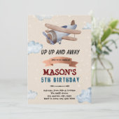 水彩飛行機パーティー 招待状 (スタンド正面)