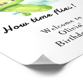 水彩飛行機子供の誕生日 ポスター (角)