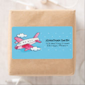 水彩飛行機旅行 ラベル (インサイチュ)