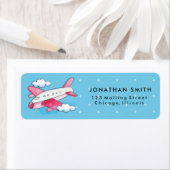 水彩飛行機旅行 ラベル (インサイチュ)