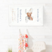 水彩飛行機誕生日ウェルカムバナー 横断幕 (インサイチュ)