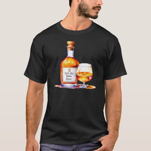 水彩飲料コニャック Tシャツ (正面)
