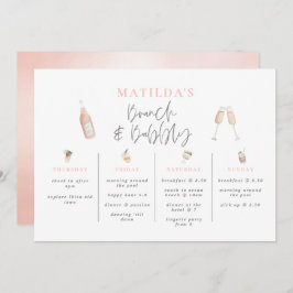 水彩飲料ブランチと泡立つバチェロレッテ