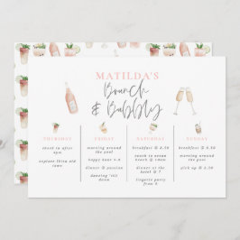 水彩飲料ブランチと泡立つバチェロレッテ