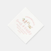 水彩飲料ブランチと泡立つブライダルシャワー スタンダードカクテルナプキン (角)