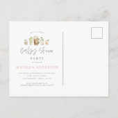 水彩飲料色彩の鮮やか赤ちゃんシャワーパーティー インビテーションポストカード (裏面)