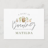 水彩飲料色彩の鮮やか赤ちゃんシャワーパーティー インビテーションポストカード (正面)