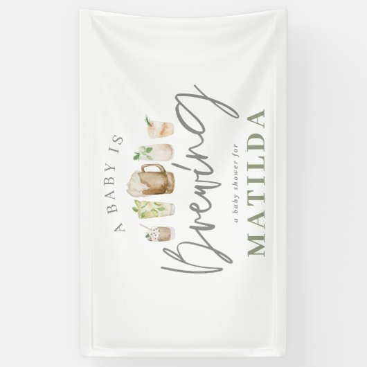 水彩飲料色彩の鮮やか赤ちゃんシャワーパーティー 横断幕 (縦)