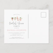 水彩飲絵を描料ブライダルシャワーパーティー インビテーションポストカード (裏面)