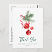 水彩飾りクリスマスホリデーありがとうございます ポストカード (正面/裏面)