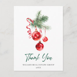 水彩飾りクリスマスホリデーありがとうございます ポストカード