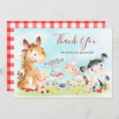 水彩養殖動物 サンキューカード (正面/裏面)