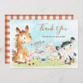 水彩養殖動物 サンキューカード (正面/裏面)