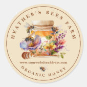 水彩養蜂ハニカム ラウンドシール (正面)