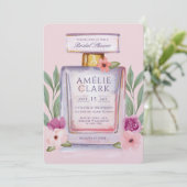 水彩香水ボトルフローラブライダルシャワー 招待状 (スタンド正面)