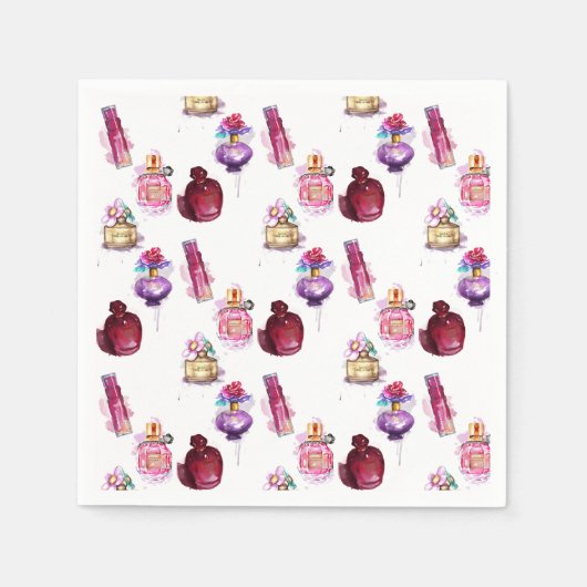 水彩香水ボトル スタンダードカクテルナプキン (正面)
