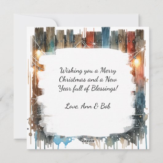 水彩馬とフェスティバルファームクリスマス シーズンカード (裏面)