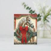 水彩馬とフェスティバルファームクリスマス シーズンポストカード (スタンド正面)