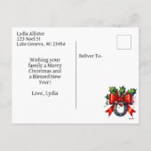 水彩馬とフェスティバルファームクリスマス シーズンポストカード (裏面)