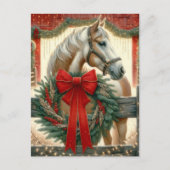 水彩馬とフェスティバルファームクリスマス シーズンポストカード (正面)